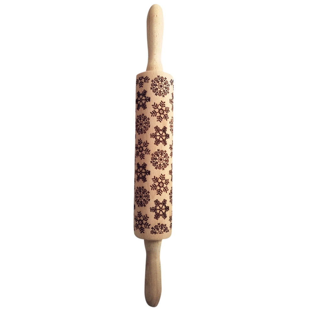 Damask Embossing Rolling Pin Frosty Pattern Wooden Baking Cookies Biscuit Tool Fondant Cake Engraved Roller Flower Wisteria: B