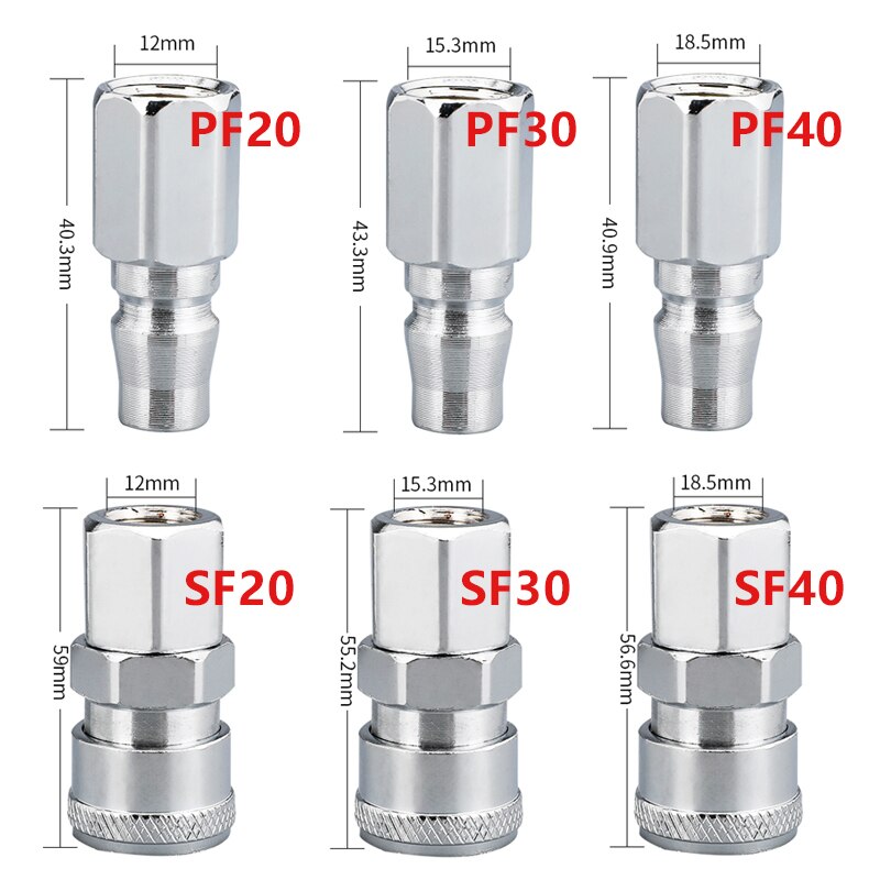 Accesorios Neumáticos tipo C, acoplamiento rápido de alta presión, manguera de compresor de aire, enchufe de acoplamiento rápido, Conector de compresor