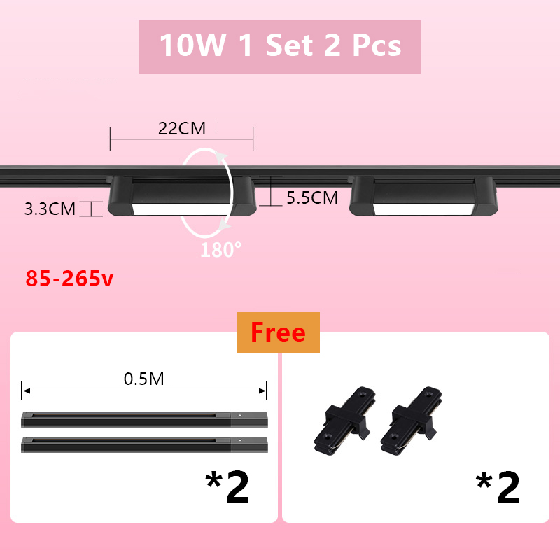 Nowoczesny minimalistyczny tor doprowadziło z długim oświetleniem szynowym montowane na powierzchni regulowany oświetlenie dekoracyjne domowy i komercyjny: zielone światło / Beżowy
