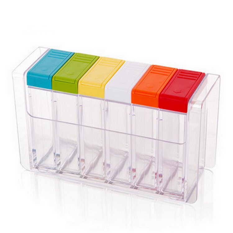 Juego de condimentos de cocina para el hogar, tarro transparente, rociador de especias, contenedor de almacenamiento, botella de comino: C 6pcs BASE
