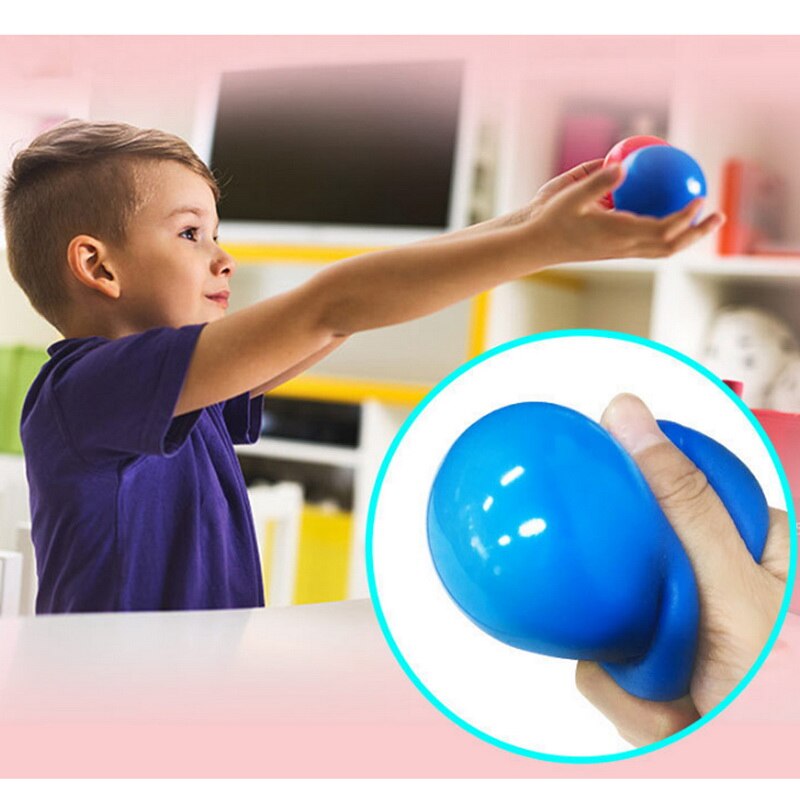 6cm Luminous Stick Wall Ball Decompression Ball Sticky Squash Ball Suction Decompression Toy Sticky Target Catch Throw Ball