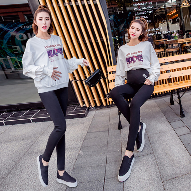 Graviditets leggings mavestøttetøj til gravide gravide leggings strikkede bukser skinny pants 28% off