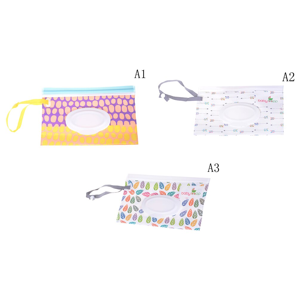 Clutch en gemakkelijk mee te nemen doekjeshouder met drukknoopsluiting doekjes draagtas vochtige doekjes tas clamshell cosmetische etui
