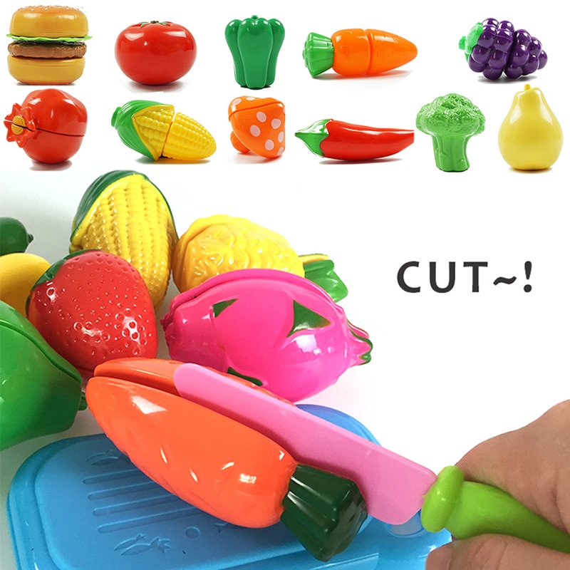 10 PCS Cutting Fruit Vegetable Pretend Play Children Kid Educational Toy