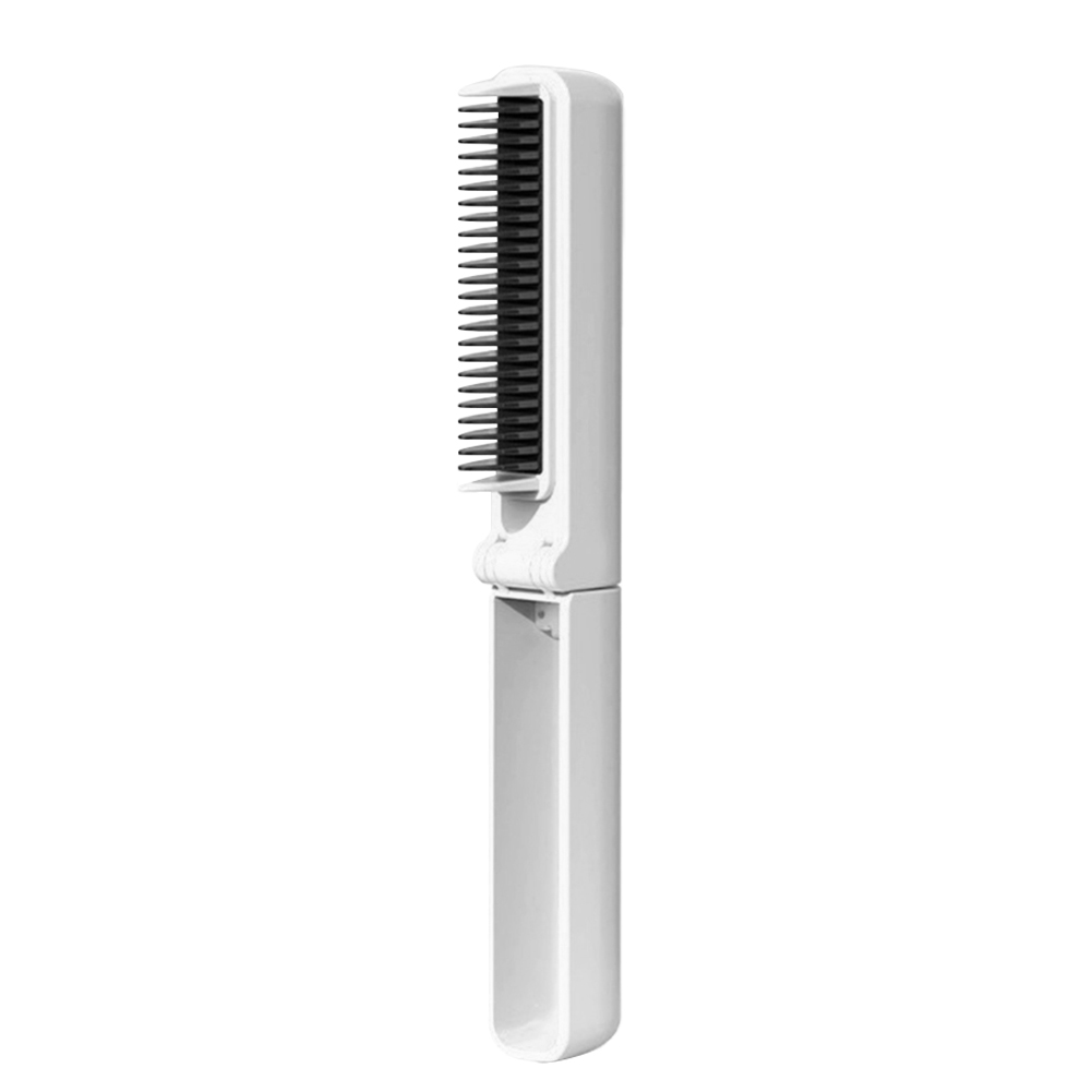Peigne Chauffant Pliable et Portable, Mini Outil USB, Rechargeable Rapidement, Lissage des Cheveux: Rouge