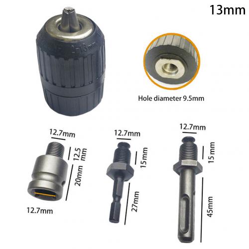 4 Stuks 10/13Mm Boorkop Adapter Converter Keyless As Chuck Klem 0.8-10Mm/2-13Mm Boorkop Set Met Schacht Boorkop: 13mm