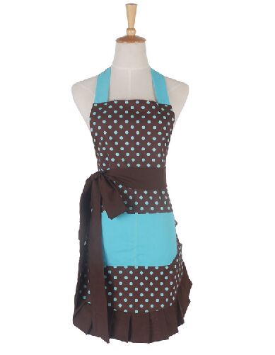 Retro Kitchen Apron Woman Flirty White Apron Frosted Cupcake Striped Polka Dot Ruffled Salon Avental de Cozinha Divertido: (13)