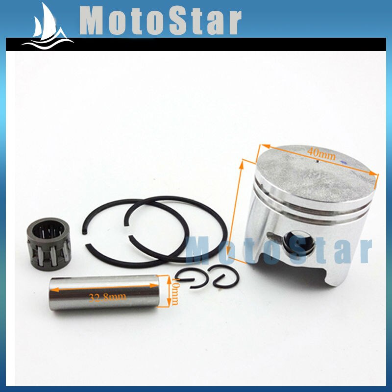3 Electrode L7T Spark Plug + 40mm Cylinder Head + 10mm Piston Pin Ring For 47cc 2 Stroke Engine Mini Quad ATV Pocket Dirt Bike