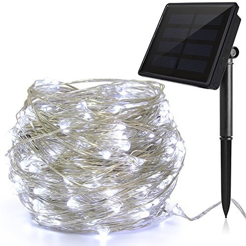 Solar String Lights Led Koperdraad Fairy Lights Indoor Outdoor Waterdichte Solar Decoratie Voor Diy Tuinen Home Party Kerst: WHITE / 10M100LED