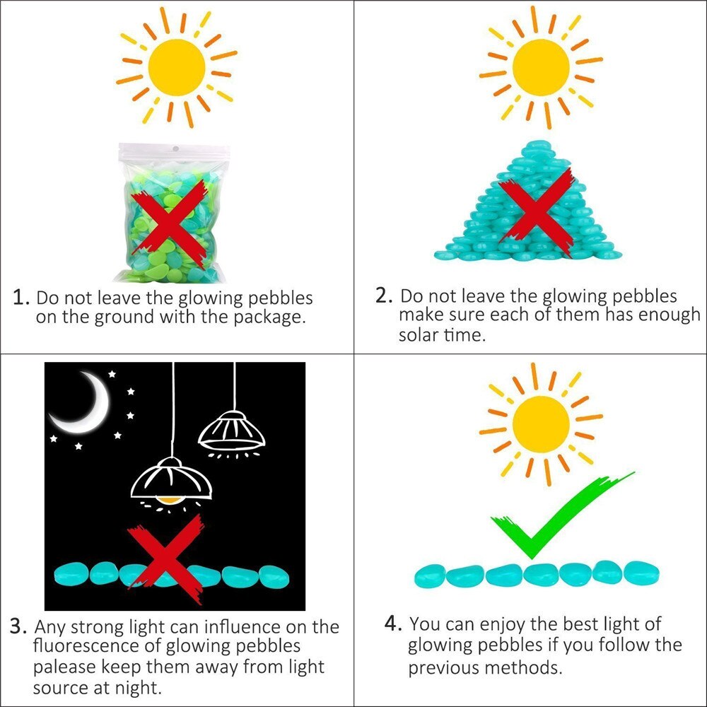 200 sztuk blask w ciemny drobne kamyki Dom ogród chodnik akwarium 200 sztuk luminescencyjne z kamieniem niebieski + zielony kamyki A30513