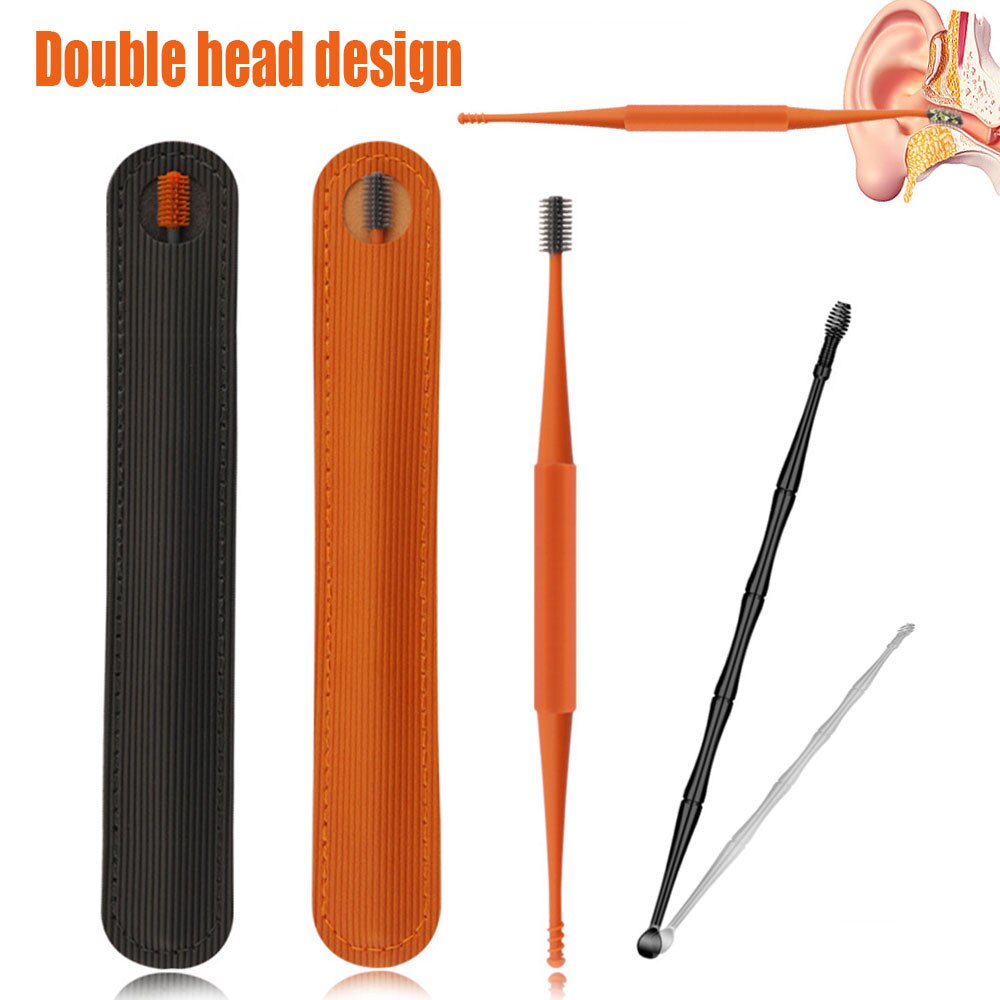 Silicone Ear Care Kit Earpick set Canal Cleaner Earwax Ears Cleaning Stick Tools Massage Removal Wax Earwax Ear Cleaner Spoon
