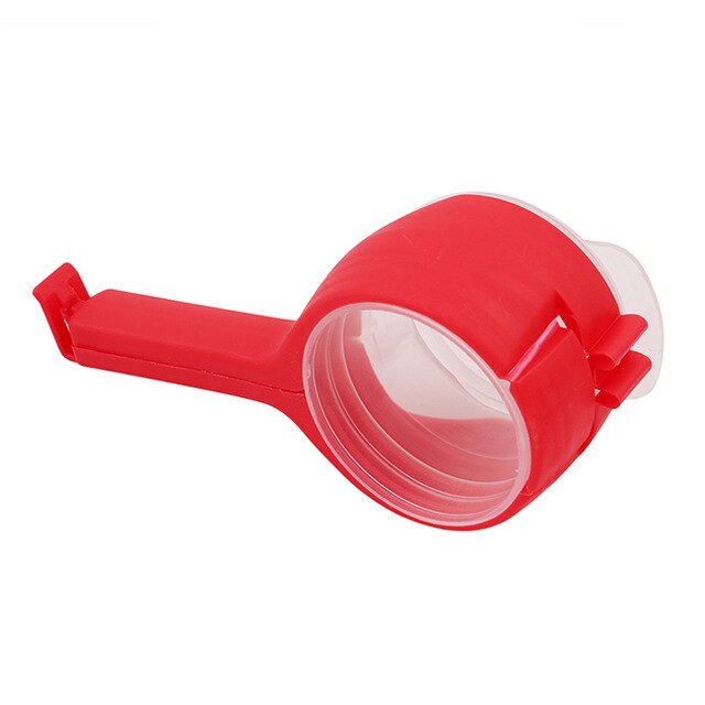 Clip de sellado de bocadillos pinza selladora para mantenimiento fresco de plástico auxiliar de ahorro de alimentos de viaje Gadgets de cocina sello verter bolsa de almacenamiento Clip: Rojo