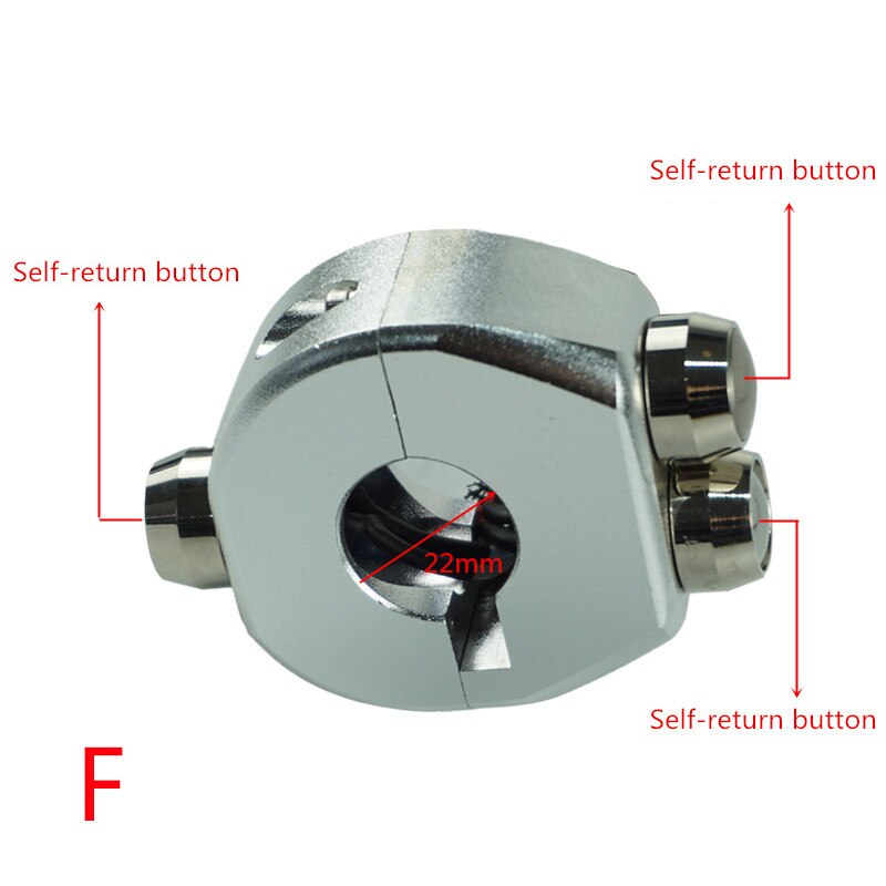 25mm 22mm Aluminium CNC Motorrad-Lenker Montieren Scheinwerfer Nebel Licht Horn Bremse AUF/aus Anfang Tözehn 3 Geschmack Schalter: Silber-(F)