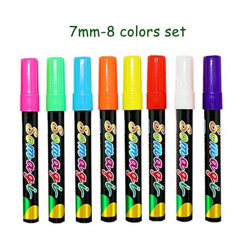 Haile 8Colors/lot Liquid Chalk Erasable Highlighter Art Graffiti Marker Pen For Glass Whiteboard LED Chalkboard Billboard Screen: Red