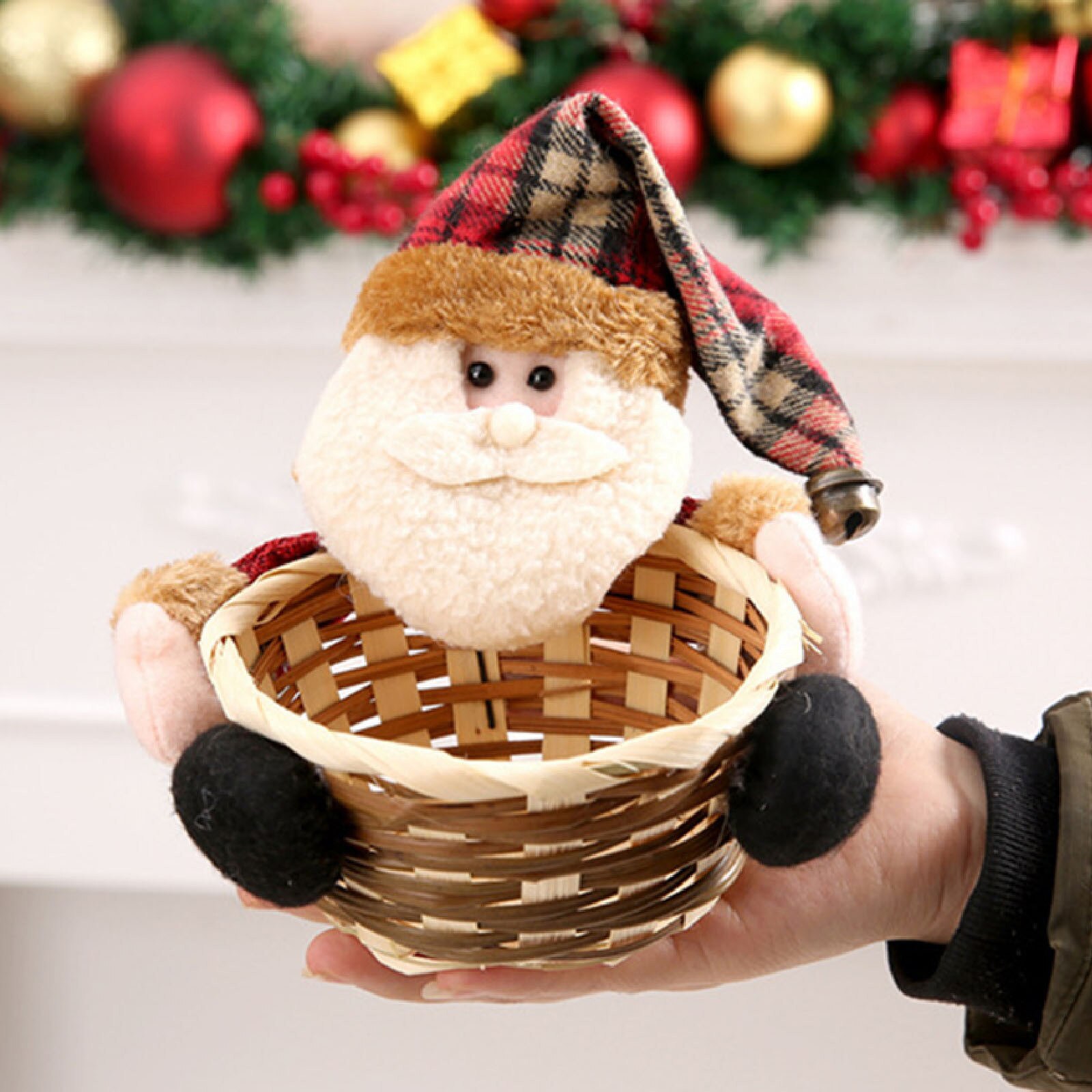 Christmas Candy Storage Basket Decoration Santa Claus Storage Basket Products For Christmas Candy Container: A