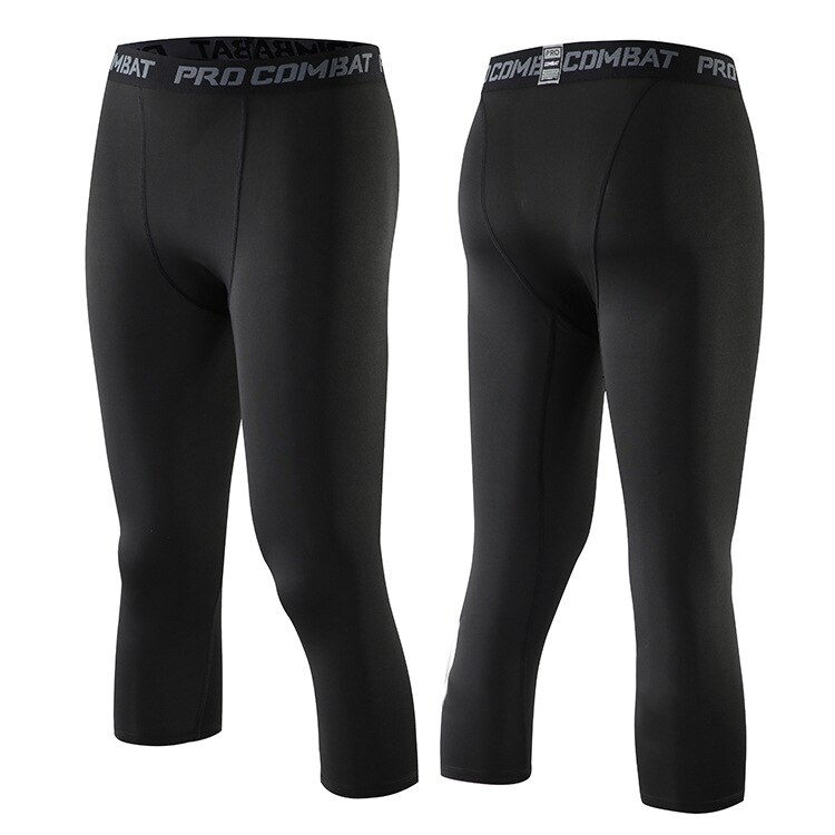 Collant sportivi a compressione uomo bodybuilding Gym Fitness Leggings uomo Running 3/4 pantaloni sportswear Leggings