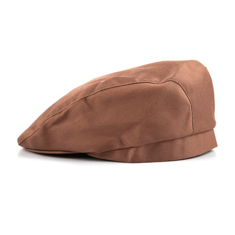 Hotel Head Wrap Pirate Hat Forward Hat Visors Chef Beret Chef Hat Cap Work Hats Solid Color Red White black Berets Cap: light coffee