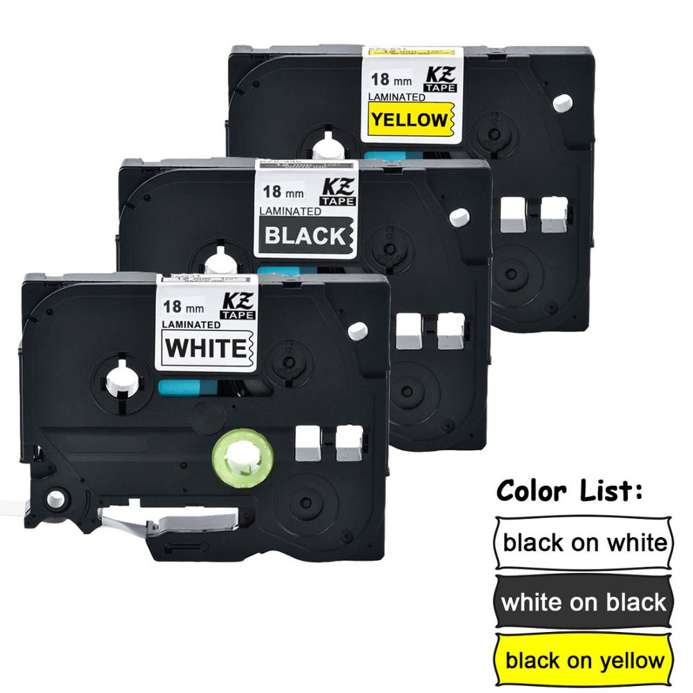 CIDY TZe Label Tape - 18mm TZe-241 Compatible for Brother P-touch PT-E500W PT-E100B: Set E