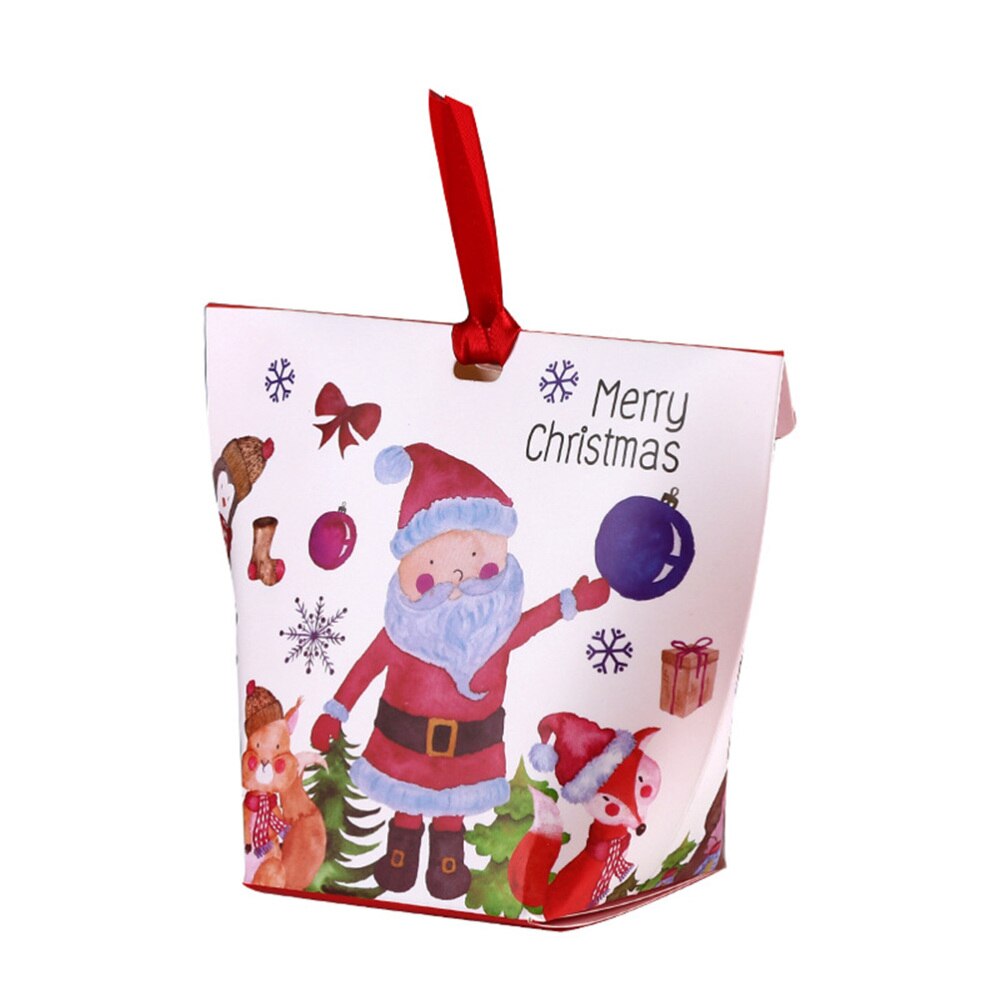 25pcs Christmas Biscuits Box Adorable Cookies Chocolate Cases Xmas Elements Presents Boxes for Home Party Festival (Red, Ek Patt