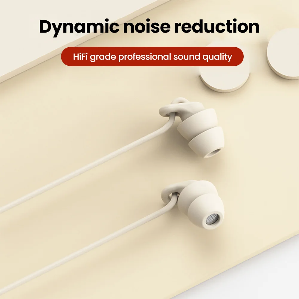 Sound Insulation In Ear Sleep Headphones Soft Silicone Comfort Wearing Anti Noise Side Sleeping Wired Music Earphones
