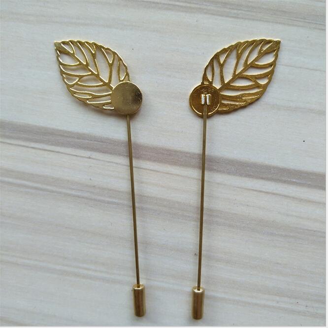 100 pcs bladgoud Plated Koperen Hoed Broches pins Stick broche revers pin base voor vrouwen mannen Diy Sieraden Bevindingen sieraden