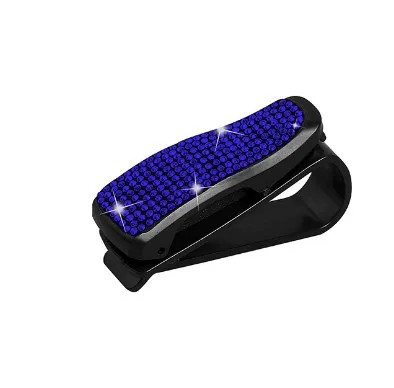 Diamant Brilhouders Auto Zonneklep Zonnebril Brillen Mount Met Ticket Card Clip Auto-interieur Accessoires Brilhouder: Rood