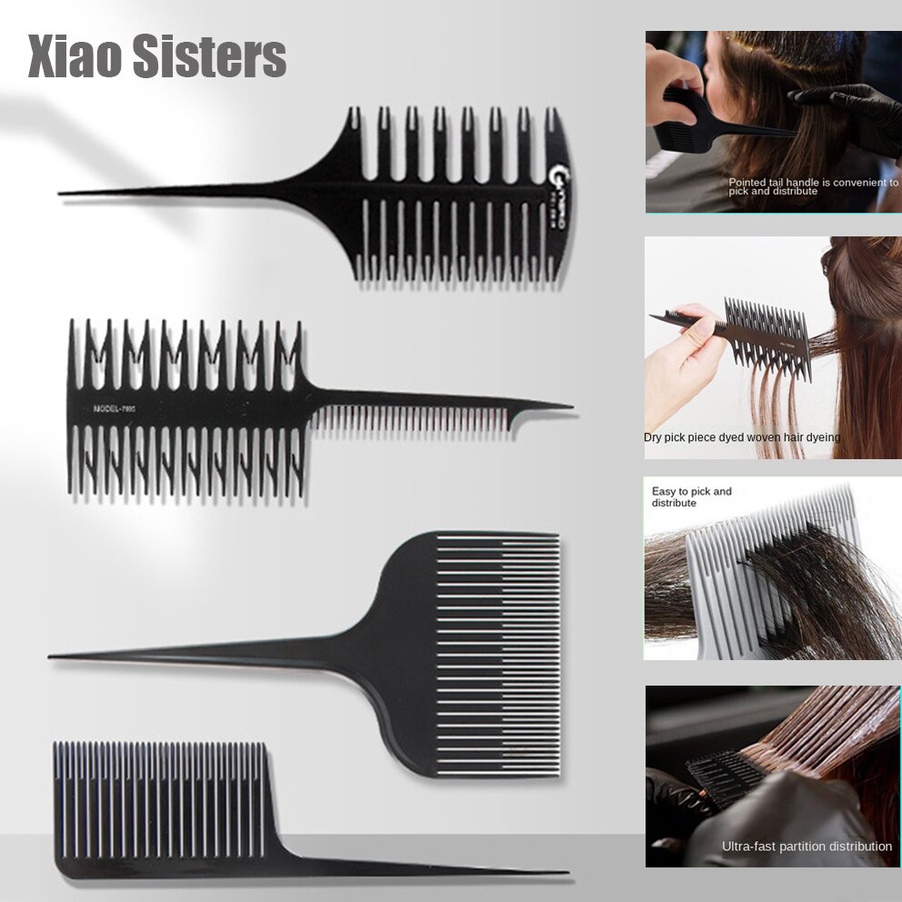 4Pcs/Set Highlight comb set Resistant Anti Static Coloring Dying Salon Hairdresser Barber Accessories Styling Tool