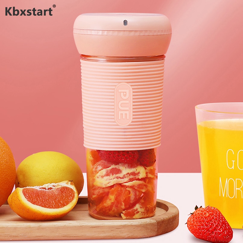 Kbxstart 350ml multifunctionele draagbare sapcentrifuge beker licht smoothie blender draadloos usb oplaadbaar fruit extractor mixer machine