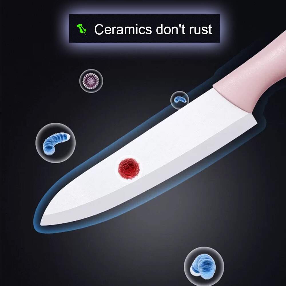 Ceramic Knife Set 3 4 5 6 inch Chef Utility Slicer Paring Bread Knives with Peeler Kitchen Knife Zirconia Blade Cooking Cutter