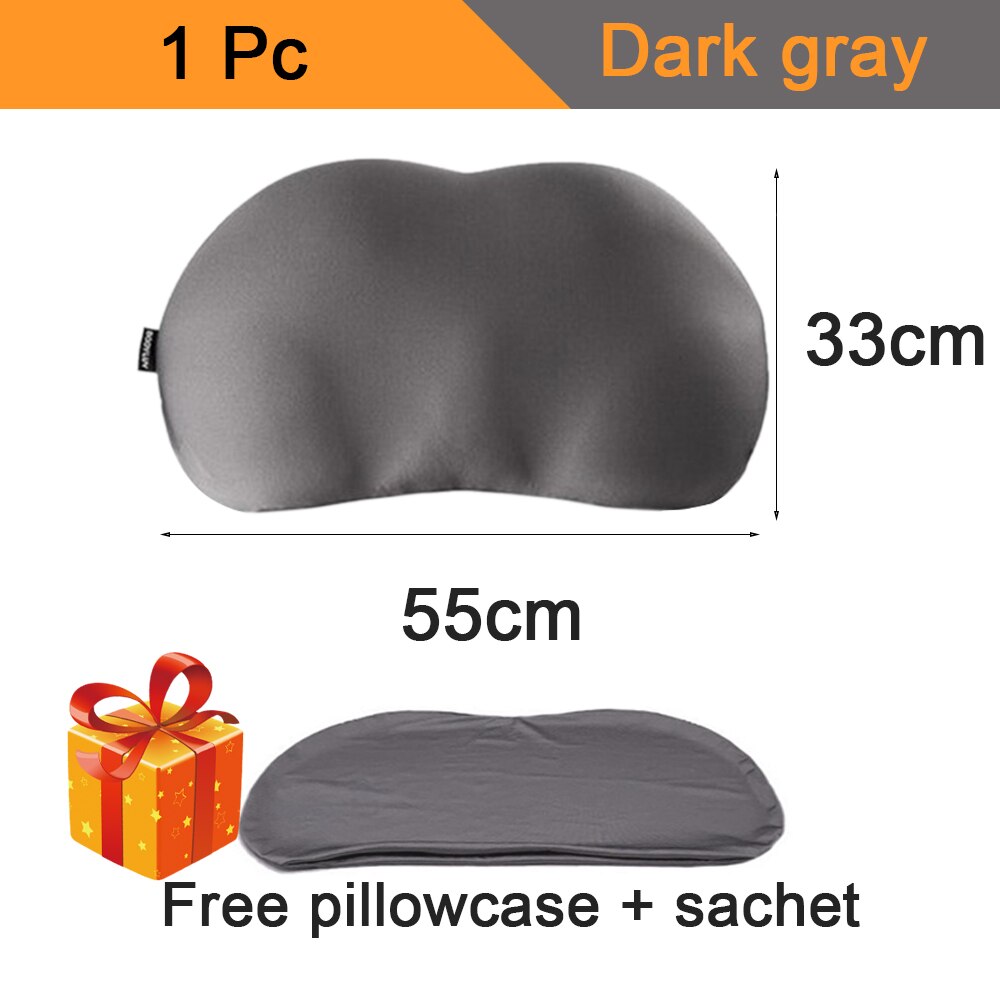 3D Wolke Kissen mit Kissenbezug Kreative Nacken Kissen Waschbar Polyester Kissenbezug Reise Kissen Tiefen Schlaf Dekompression Kissen: dunkel grau und Geschenk / 2 Stck