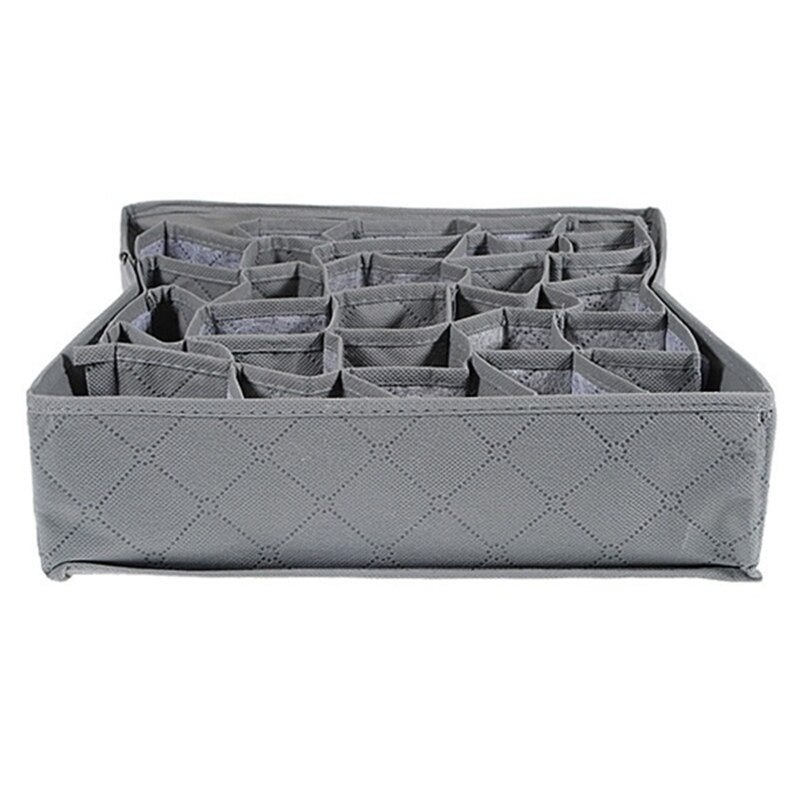Caja de almacenamiento de carbón de bambú de 30 rejillas, organizador de armario, cajón de calcetines, cajas de compartimentos fordables