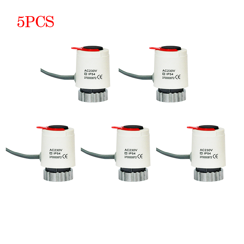 Actuador térmico eléctrico de 230V, válvula de radiador NO NC normalmente cerrada para sistema de calefacción por suelo radiante de agua: Rojo