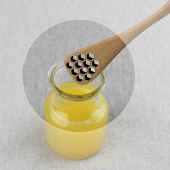 1 st Bionische Natuurlijke Houten Honing Dipper Server Mixing Stick Lepel Gezonde