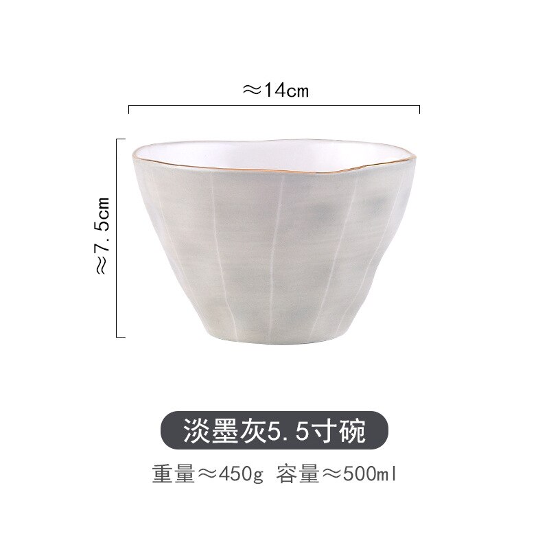 Gouden Rand Porselein Diner Plaat Set Ronde Keramische Serveerschaal Servies Set Plaat Schotel Kom Servies Set: Zilver