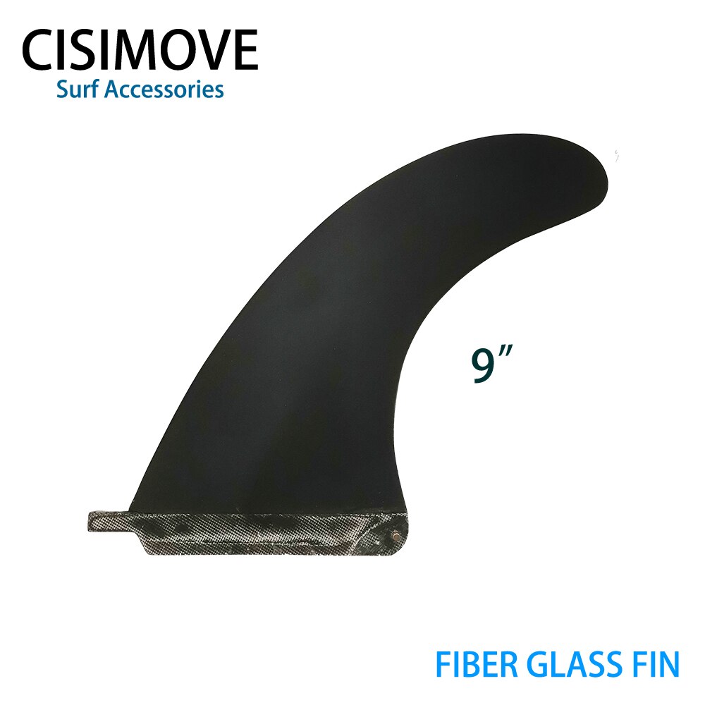 CISIMOVE, fibra negra, cola central de vidrio, aleta única para tabla larga Surf SUP