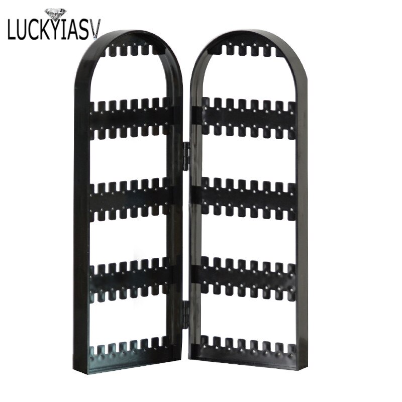 Black 120/180/240/300/360 holes Plastic Earrings Studs Display Rack Folding Screen Earring Jewelry Display Holder Storage Box: 2B-120 holes