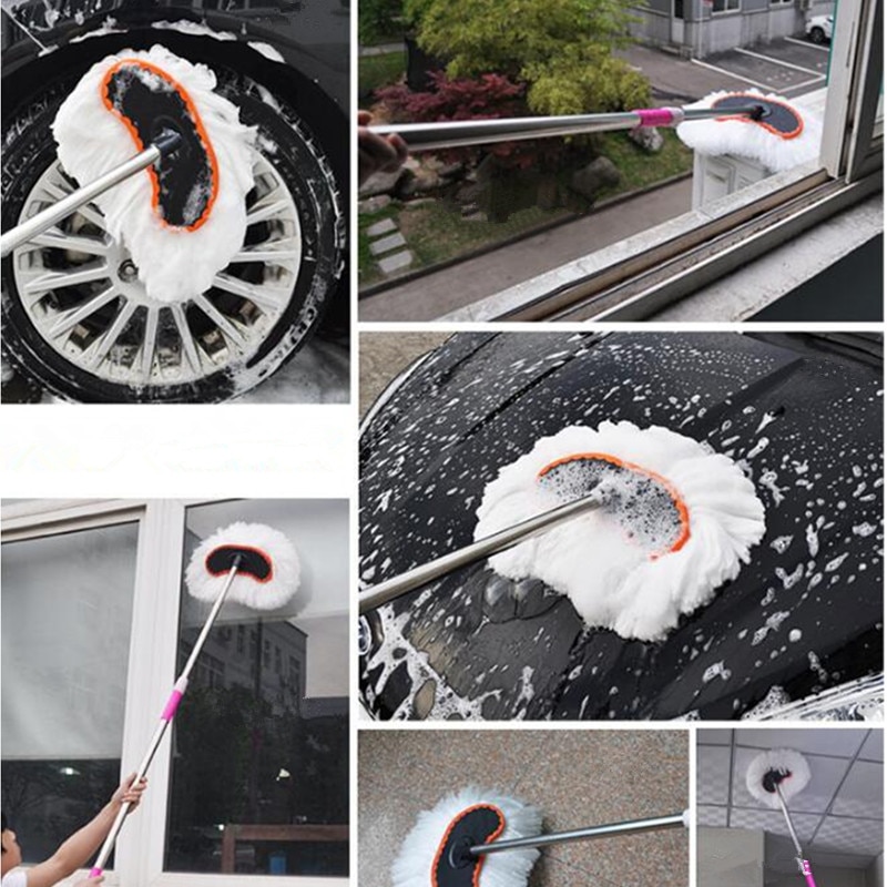 Justerbar bilvask børste aftørring moppe bil rengøringsværktøj leverer klude børster biler vasker børster bil rengøringsprodukter