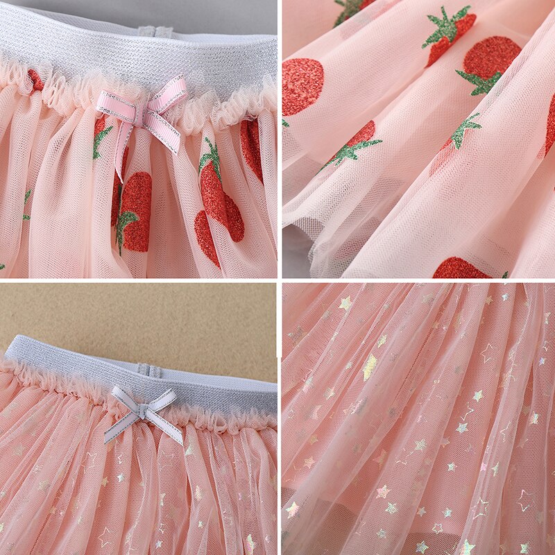 Jupe Tutu rose en Tulle pour filles, tenue de bal avec nœud, taille élastique, vêtements mignons pour enfants de 2 à 7 ans