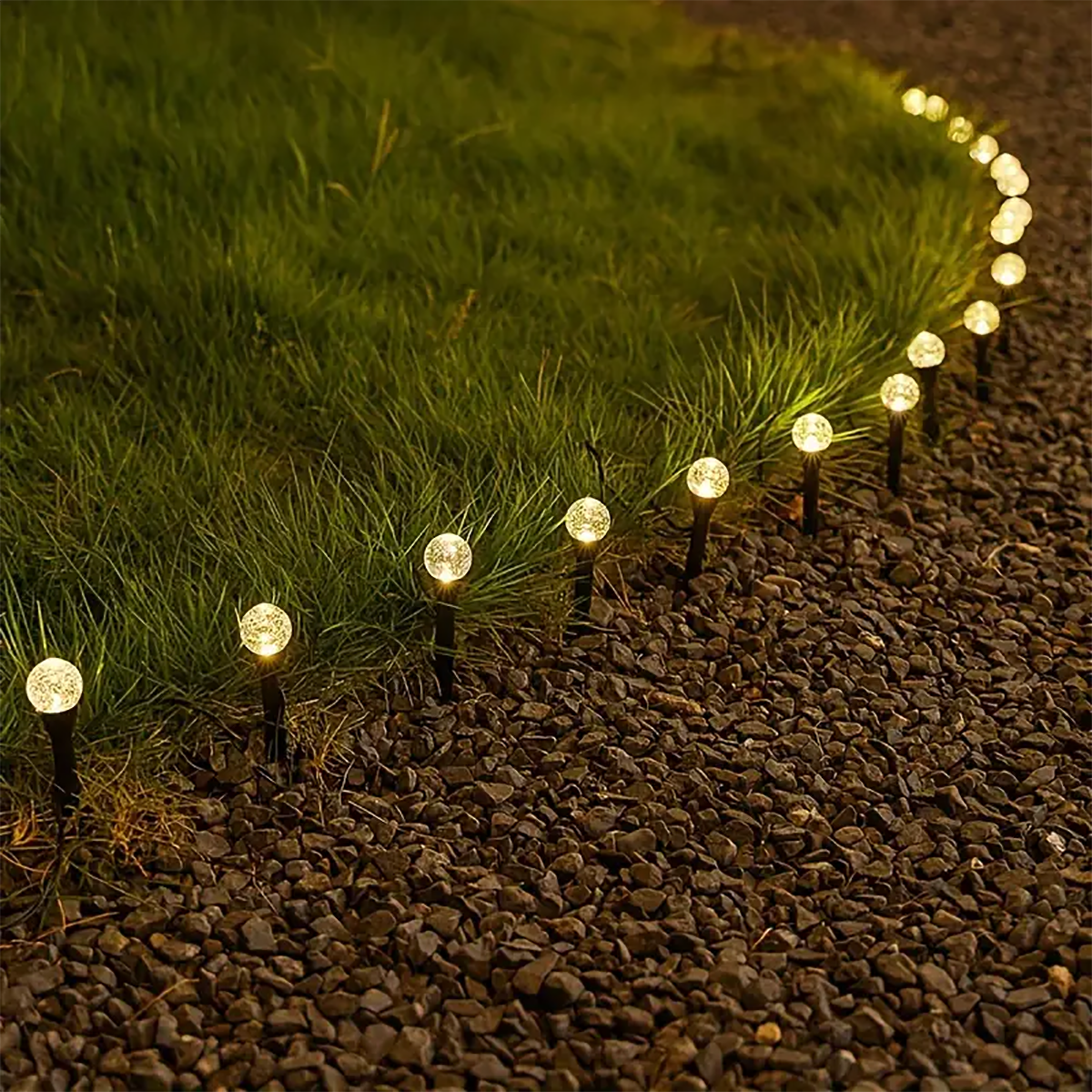 Solar Bubble Ball Gazonverlichting Outdoor Garden Pilot Light String voor Gazon Patio Camping Verjaardag Gazon Decor Decoratie Verlichting: Warm White / 6-10W