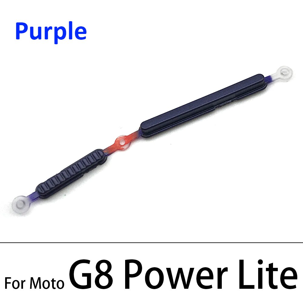 10Pcs/Lot, For Moto G9 G7 Power G8 Plus Play / G8 Power Lite Power Button ON OFF Volume Up Down Side Button Key: G8 Power Lite Purple