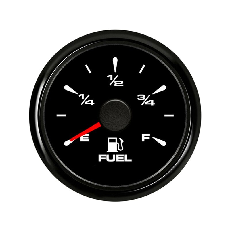 52MM Auto Tankanzeige 0-190 Ohm 240-33Ohm Wasserdichte Kraftstoff Ebene Anzeige mit 7 Farbe Hintergrundbeleuchtung Für Auto Lkw Motorrad: Schwarz