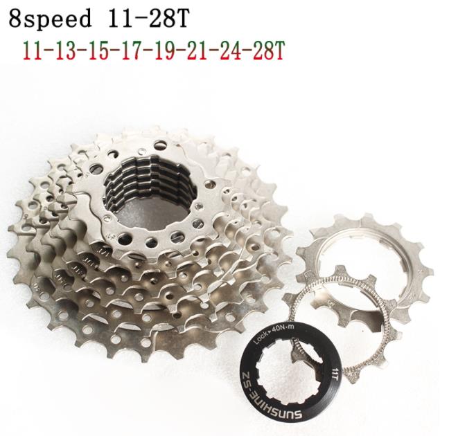 SUNSHINE-SZ Kassette 11-28 T Freilauf Fahrrad Teile 8s 16S 8 Geschwindigkeit Schwungrad für Rennrad