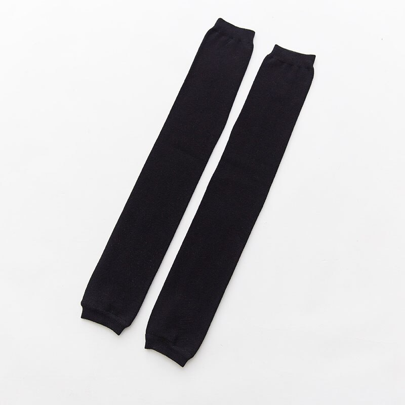 Jambières femmes hiver coton droit garder-genou Simple femmes all-match Style coréen Long au-dessus du genou femme: black
