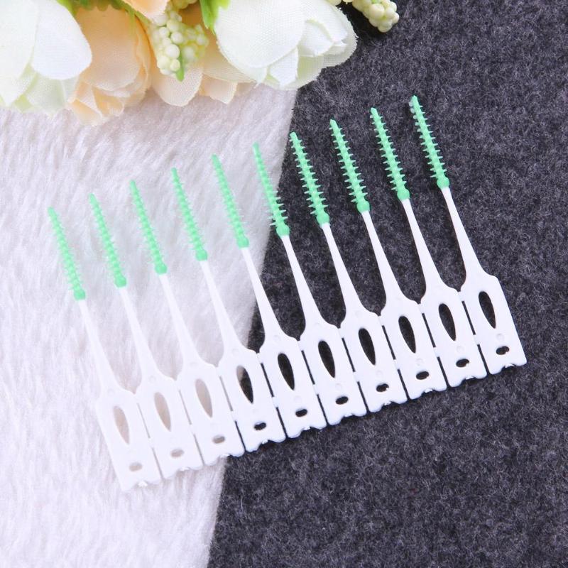 20pcs Interdental Floss Brushes Dental Teeth Oral Care Clean Soft Between Interdental Floss Brushes Massage Gums Toothpick