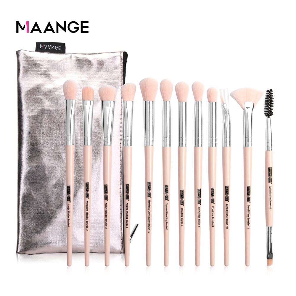 Make-Up Kwasten 12Pcs Eye Make-Up Kwasten Set Met Cosmestic Tas Oogschaduw Blending Make Up Borstel Voor Make-Up Beauty gereedschap Kit