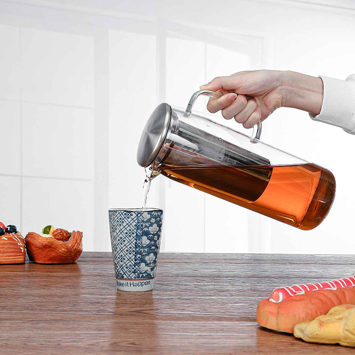 Glass Cold Brew Coffee Pot 1500ml Iced Coffee Maker Pot Tea Infuser Kettle Filter Cafe Drip Coffee Pot Drinkware Coffee Kettle