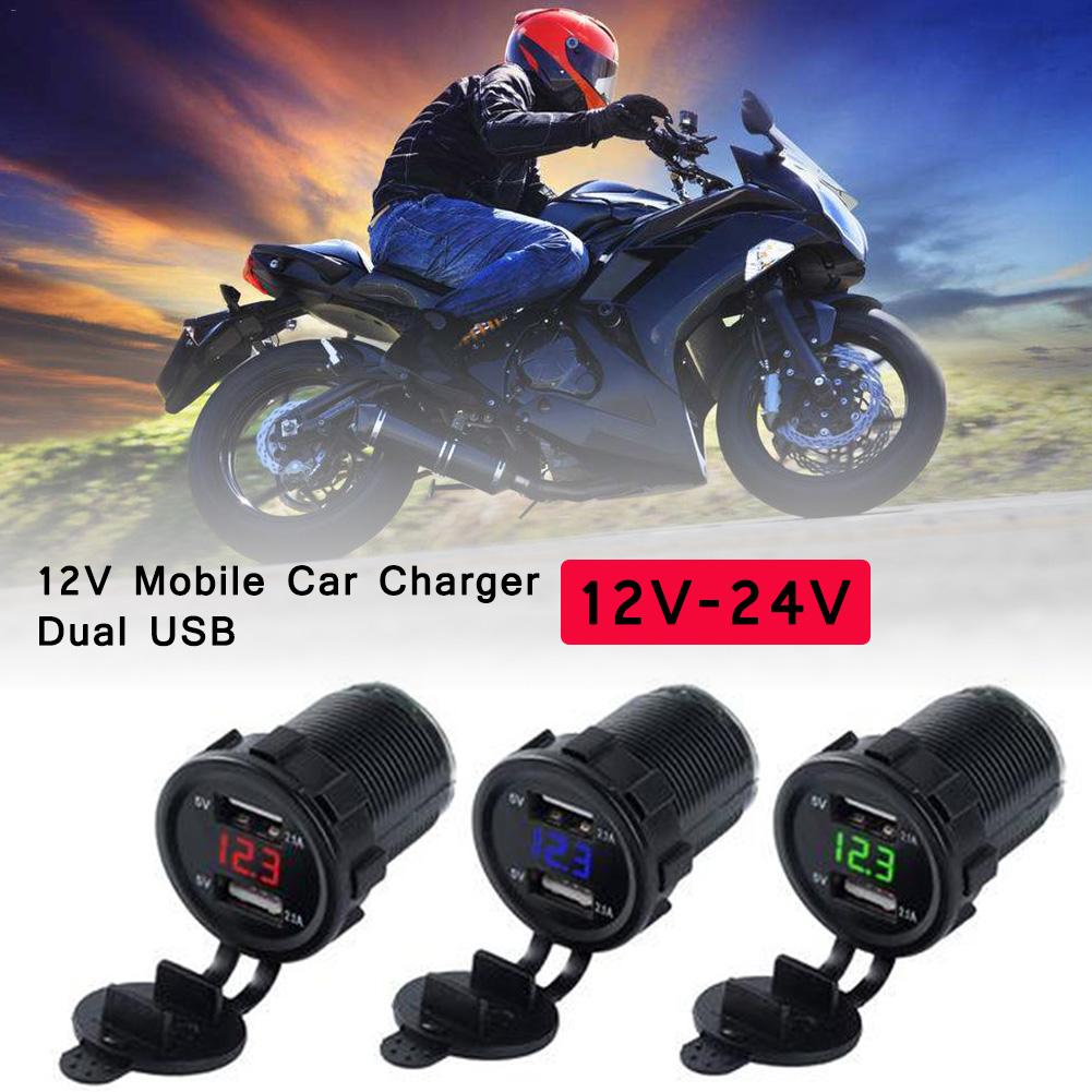 Cargador de teléfono móvil para coche y motocicleta, 12V, USB Dual 5V 4.2A, cargador con 0,6 metros, sin adaptador de enchufe, accesorios, USB Dual