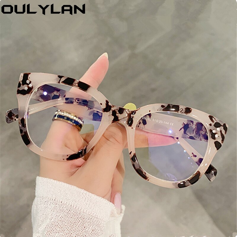 Oulylan Vierkante Anti Blauw Licht Brilmontuur Vrouwen Mannen Retro Bijziendheid Brilmonturen Dames Mode Rode Decoratieve Brillen