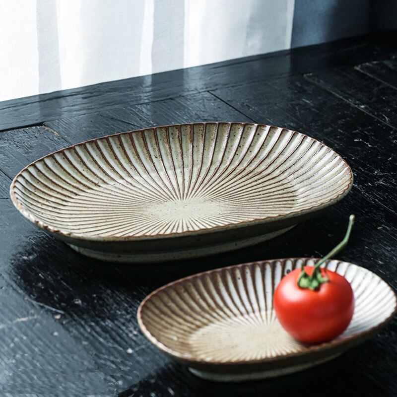 Retro service middagstallerkener snack frugt tør frugt tallerken høj håndlavet sushi te bakke dessert middag tallerken service