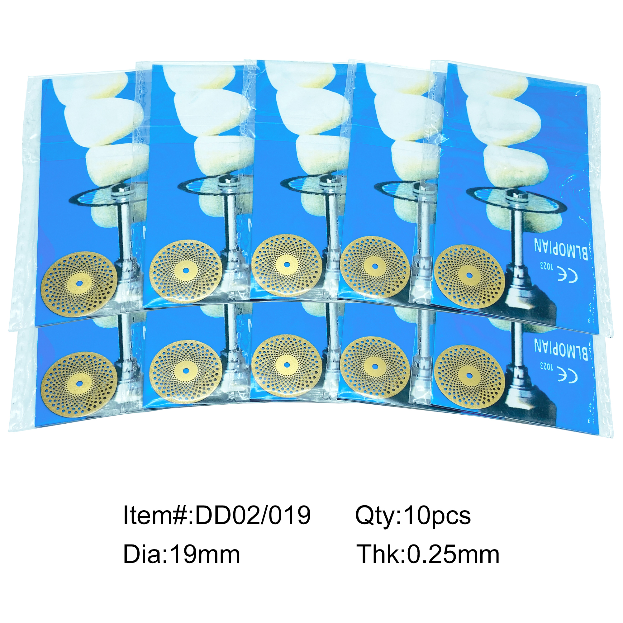 Discos de diamante para pulir laboratorio Dental WellCK, disco de recubrimiento de doble cara de 0,25mm, herramienta de corte rotativa para dentista, 10 Uds.: Negro